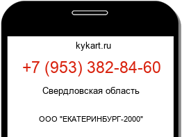 Информация о номере телефона +7 (953) 382-84-60: регион, оператор