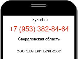 Информация о номере телефона +7 (953) 382-84-64: регион, оператор