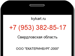 Информация о номере телефона +7 (953) 382-85-17: регион, оператор