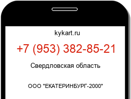 Информация о номере телефона +7 (953) 382-85-21: регион, оператор