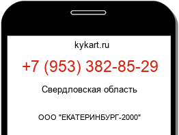 Информация о номере телефона +7 (953) 382-85-29: регион, оператор
