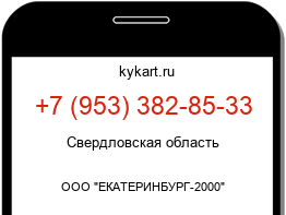 Информация о номере телефона +7 (953) 382-85-33: регион, оператор