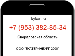 Информация о номере телефона +7 (953) 382-85-34: регион, оператор