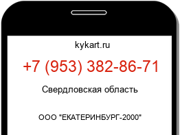 Информация о номере телефона +7 (953) 382-86-71: регион, оператор