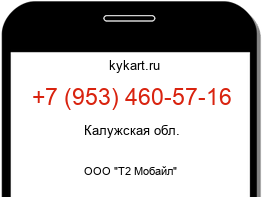 Информация о номере телефона +7 (953) 460-57-16: регион, оператор