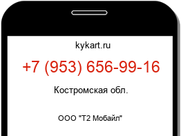 Информация о номере телефона +7 (953) 656-99-16: регион, оператор