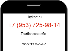 Информация о номере телефона +7 (953) 725-98-14: регион, оператор