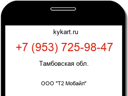 Информация о номере телефона +7 (953) 725-98-47: регион, оператор