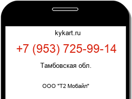 Информация о номере телефона +7 (953) 725-99-14: регион, оператор