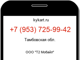 Информация о номере телефона +7 (953) 725-99-42: регион, оператор