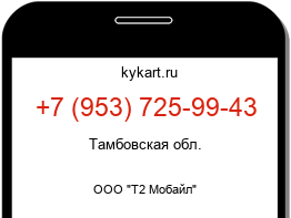 Информация о номере телефона +7 (953) 725-99-43: регион, оператор