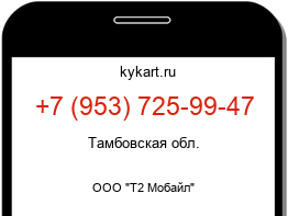 Информация о номере телефона +7 (953) 725-99-47: регион, оператор