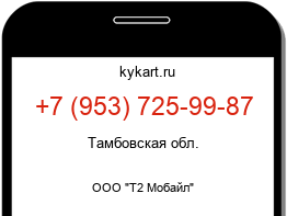 Информация о номере телефона +7 (953) 725-99-87: регион, оператор