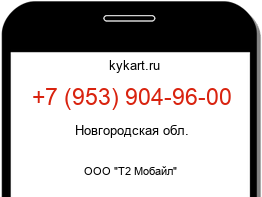Информация о номере телефона +7 (953) 904-96-00: регион, оператор
