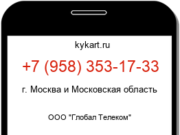 Информация о номере телефона +7 (958) 353-17-33: регион, оператор