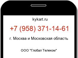 Информация о номере телефона +7 (958) 371-14-61: регион, оператор