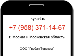 Информация о номере телефона +7 (958) 371-14-67: регион, оператор