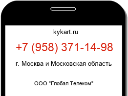 Информация о номере телефона +7 (958) 371-14-98: регион, оператор