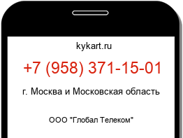 Информация о номере телефона +7 (958) 371-15-01: регион, оператор