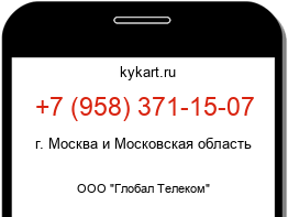 Информация о номере телефона +7 (958) 371-15-07: регион, оператор