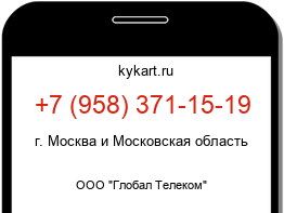 Информация о номере телефона +7 (958) 371-15-19: регион, оператор