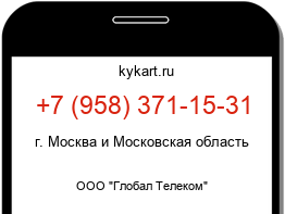 Информация о номере телефона +7 (958) 371-15-31: регион, оператор