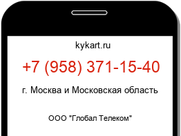 Информация о номере телефона +7 (958) 371-15-40: регион, оператор