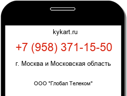Информация о номере телефона +7 (958) 371-15-50: регион, оператор