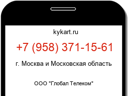 Информация о номере телефона +7 (958) 371-15-61: регион, оператор
