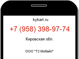 Информация о номере телефона +7 (958) 398-97-74: регион, оператор