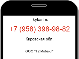 Информация о номере телефона +7 (958) 398-98-82: регион, оператор