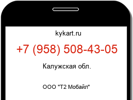 Информация о номере телефона +7 (958) 508-43-05: регион, оператор