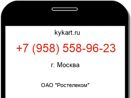 Информация о номере телефона +7 (958) 558-96-23: регион, оператор