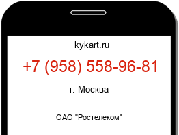 Информация о номере телефона +7 (958) 558-96-81: регион, оператор