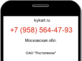 Информация о номере телефона +7 (958) 564-47-93: регион, оператор