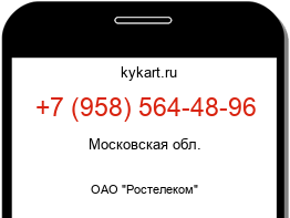 Информация о номере телефона +7 (958) 564-48-96: регион, оператор