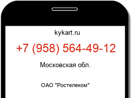 Информация о номере телефона +7 (958) 564-49-12: регион, оператор