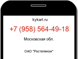 Информация о номере телефона +7 (958) 564-49-18: регион, оператор