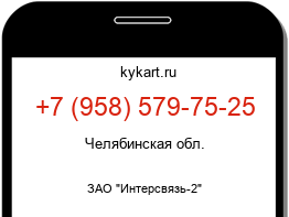 Информация о номере телефона +7 (958) 579-75-25: регион, оператор