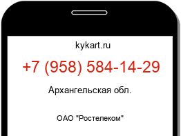 Информация о номере телефона +7 (958) 584-14-29: регион, оператор