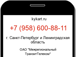 Информация о номере телефона +7 (958) 600-88-11: регион, оператор