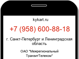 Информация о номере телефона +7 (958) 600-88-18: регион, оператор