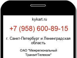Информация о номере телефона +7 (958) 600-89-15: регион, оператор