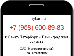 Информация о номере телефона +7 (958) 600-89-83: регион, оператор