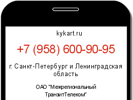 Информация о номере телефона +7 (958) 600-90-95: регион, оператор