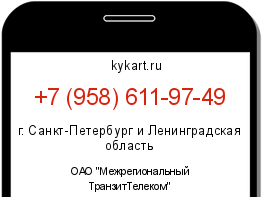 Информация о номере телефона +7 (958) 611-97-49: регион, оператор