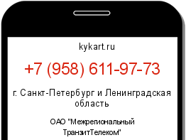 Информация о номере телефона +7 (958) 611-97-73: регион, оператор
