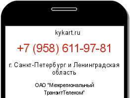 Информация о номере телефона +7 (958) 611-97-81: регион, оператор