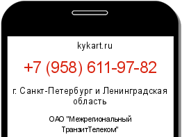 Информация о номере телефона +7 (958) 611-97-82: регион, оператор