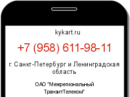 Информация о номере телефона +7 (958) 611-98-11: регион, оператор